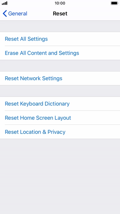 Press Reset All Settings.