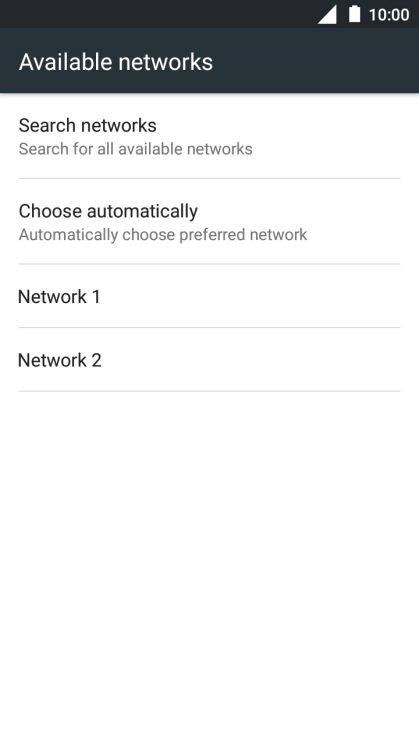 Press the required network.