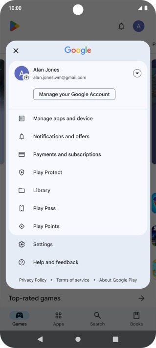 Press Manage apps and device.