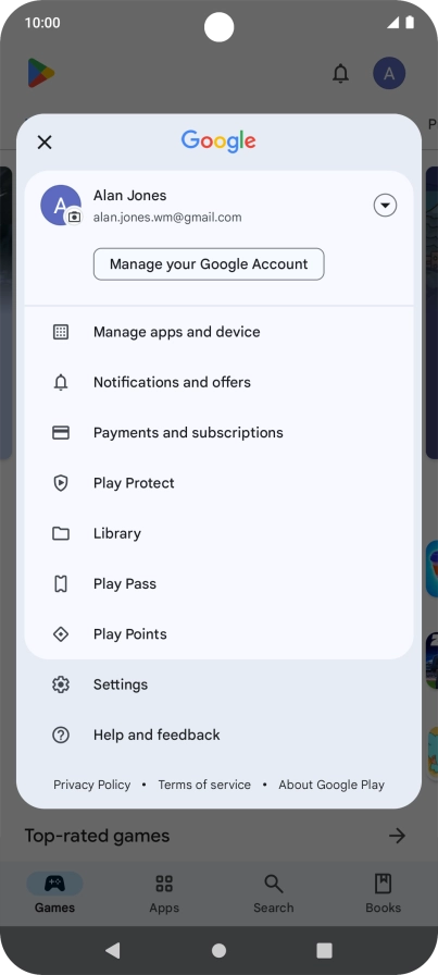 Press Manage apps and device.