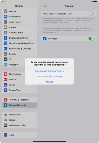 If you turn off the function, press the required setting.