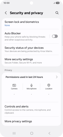 Press More security settings.