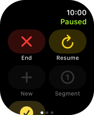 Press End to stop your training activity.
