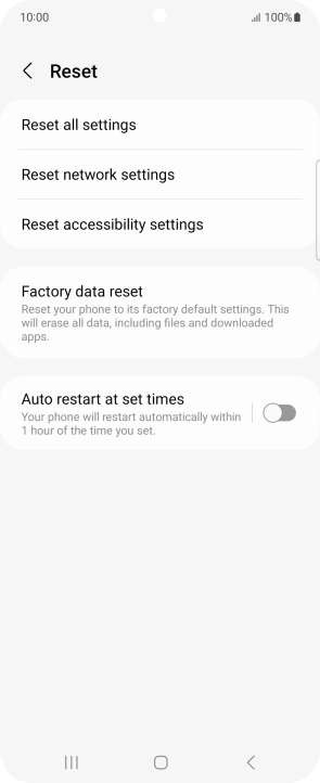 Press Factory data reset.