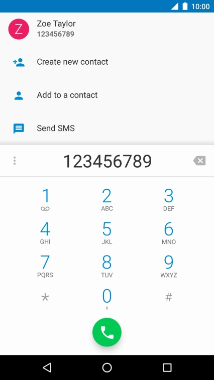 Key in the required number and press the call icon.