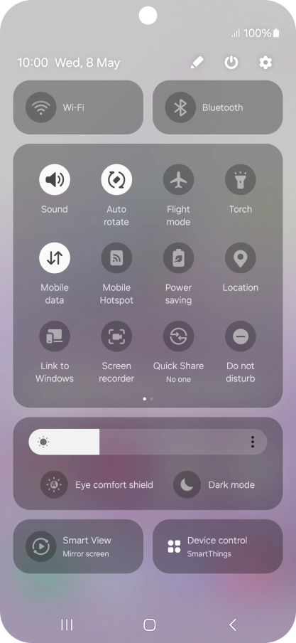 Press the settings icon.