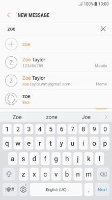 Press the required contact.