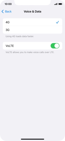 Press the required network mode.