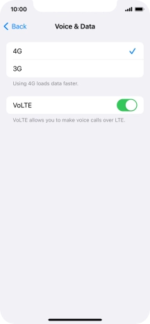 Press the required network mode.