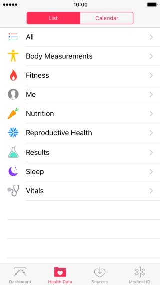 Press the required category.