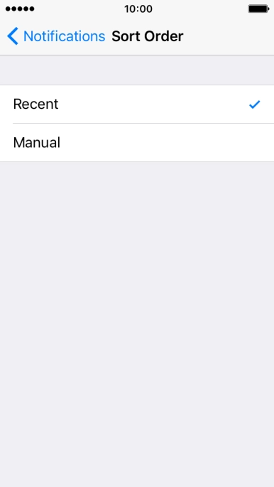 Press Recent to sort notifications by time.
