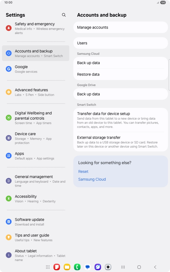 Press Manage accounts.