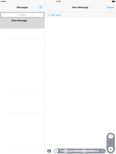 Let go to stop the sound recording and press arrow up to send the sound recording. Let go to stop the sound recording and press arrow up to send the sound recording.