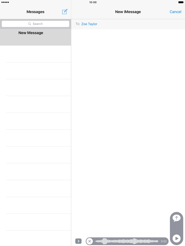 Let go to stop the sound recording and press arrow up to send the sound recording. Let go to stop the sound recording and press arrow up to send the sound recording.