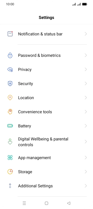 Press Notification & status bar.