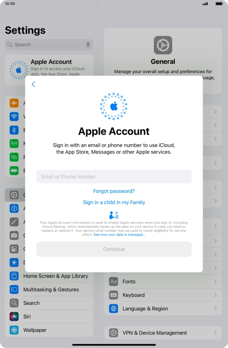 Press Email or Phone Number and key in the username for your Apple ID.