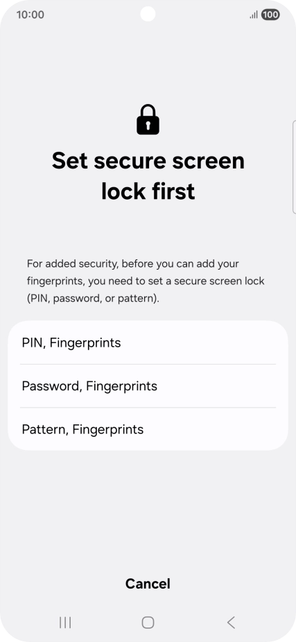 Press the required phone lock code and follow the instructions on the screen to create an additional phone lock code.