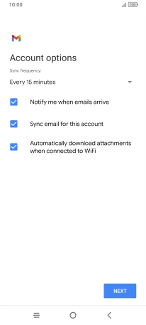If this screen is displayed, you email account has been recognised and set up automatically. Follow the instructions on the screen to key in more information and finish setting up your phone. If this screen is displayed, you email account has been recognised and set up automatically. Follow the instructions on the screen to key in more information and finish setting up your phone.