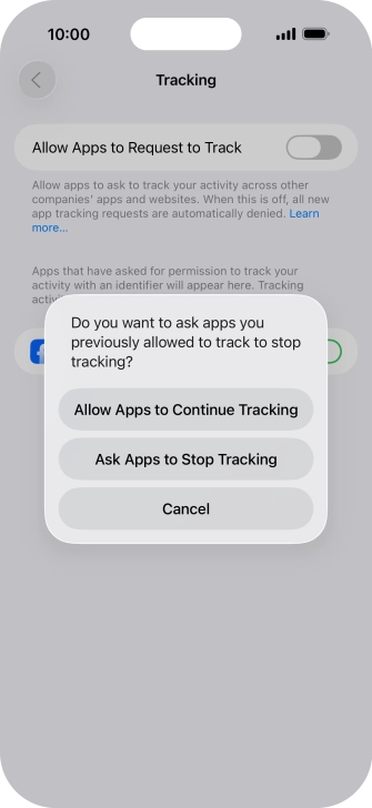 If you turn off the function, press the required setting.