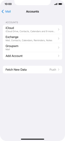 Press the name of the email account you've just set up.