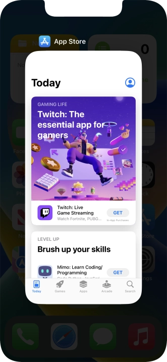 Slide upwards on the required application to end it.