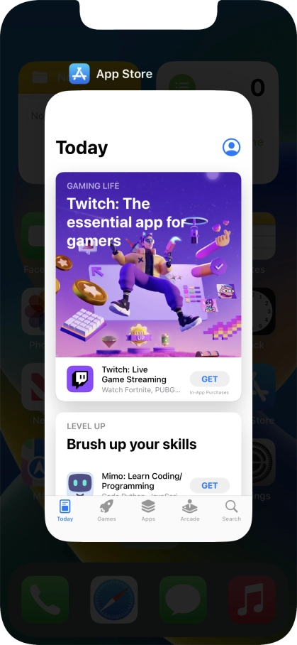 Slide upwards on the required application to end it.
