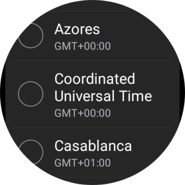 Press the required time zone.
