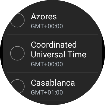 Press the required time zone.