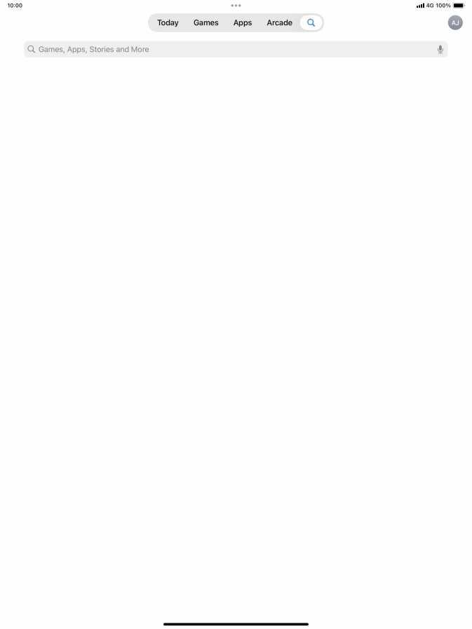 Press the search field.