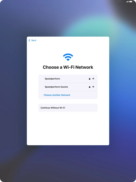 Press the required Wi-Fi network.