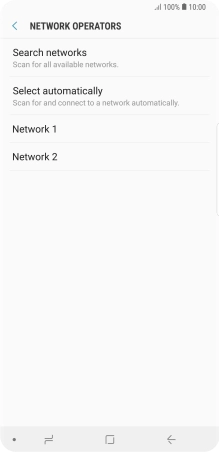 Press the required network. Press the required network.