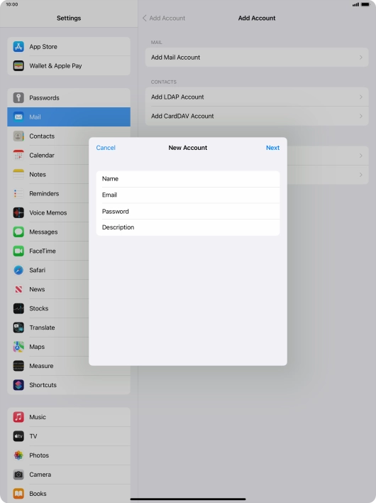 Press Description and key in the required name.