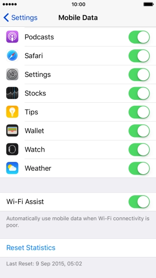 Press the indicator next to 