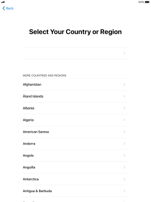 Press the required country or area.