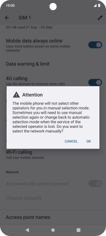 Press OK and your phone will search for networks.