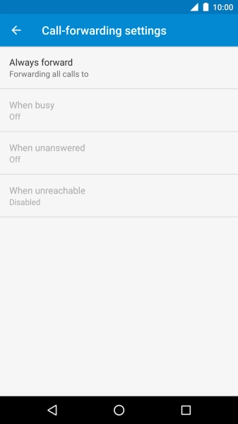 Press the required divert type.