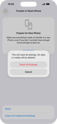 Press Reset All Settings.