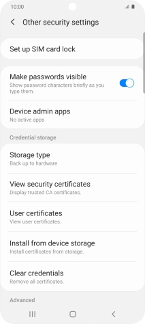 Press Set up SIM card lock.