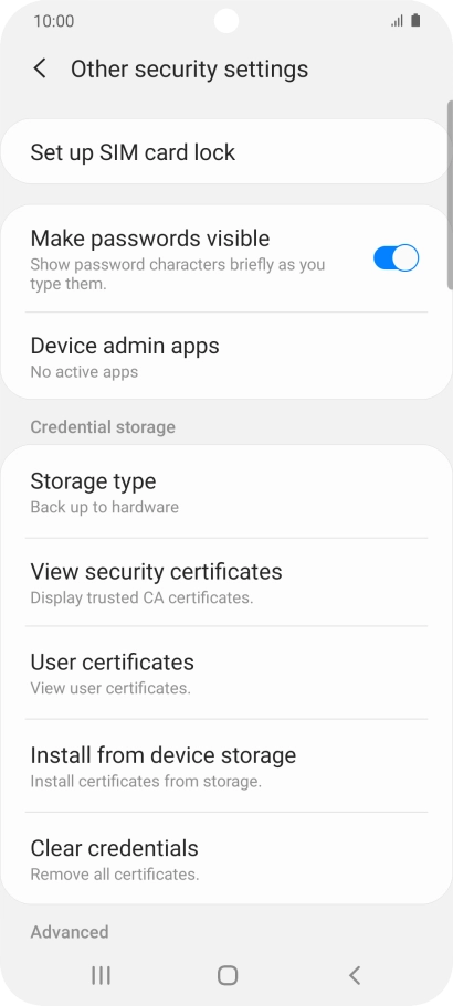 Press Set up SIM card lock.
