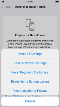 Press Reset All Settings.