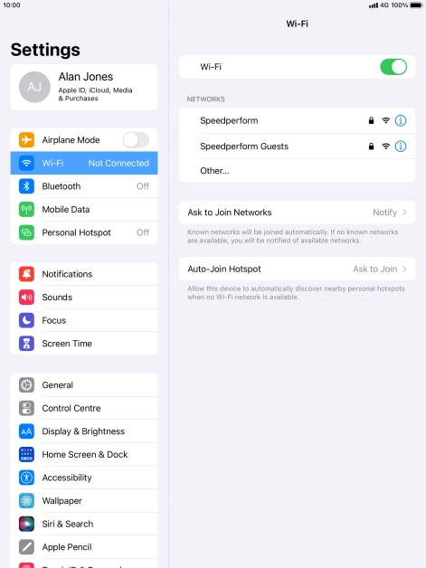 Press the required Wi-Fi network and key in the password for the Wi-Fi network.