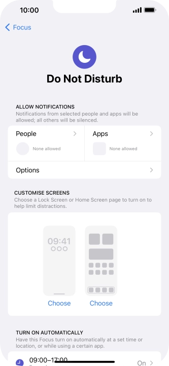 Press People and follow the instructions on the screen to select which contacts you would like to receive calls and notifications from when Do Not Disturb is turned on.