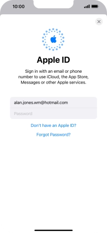 Press Password and key in the password for your Apple ID.