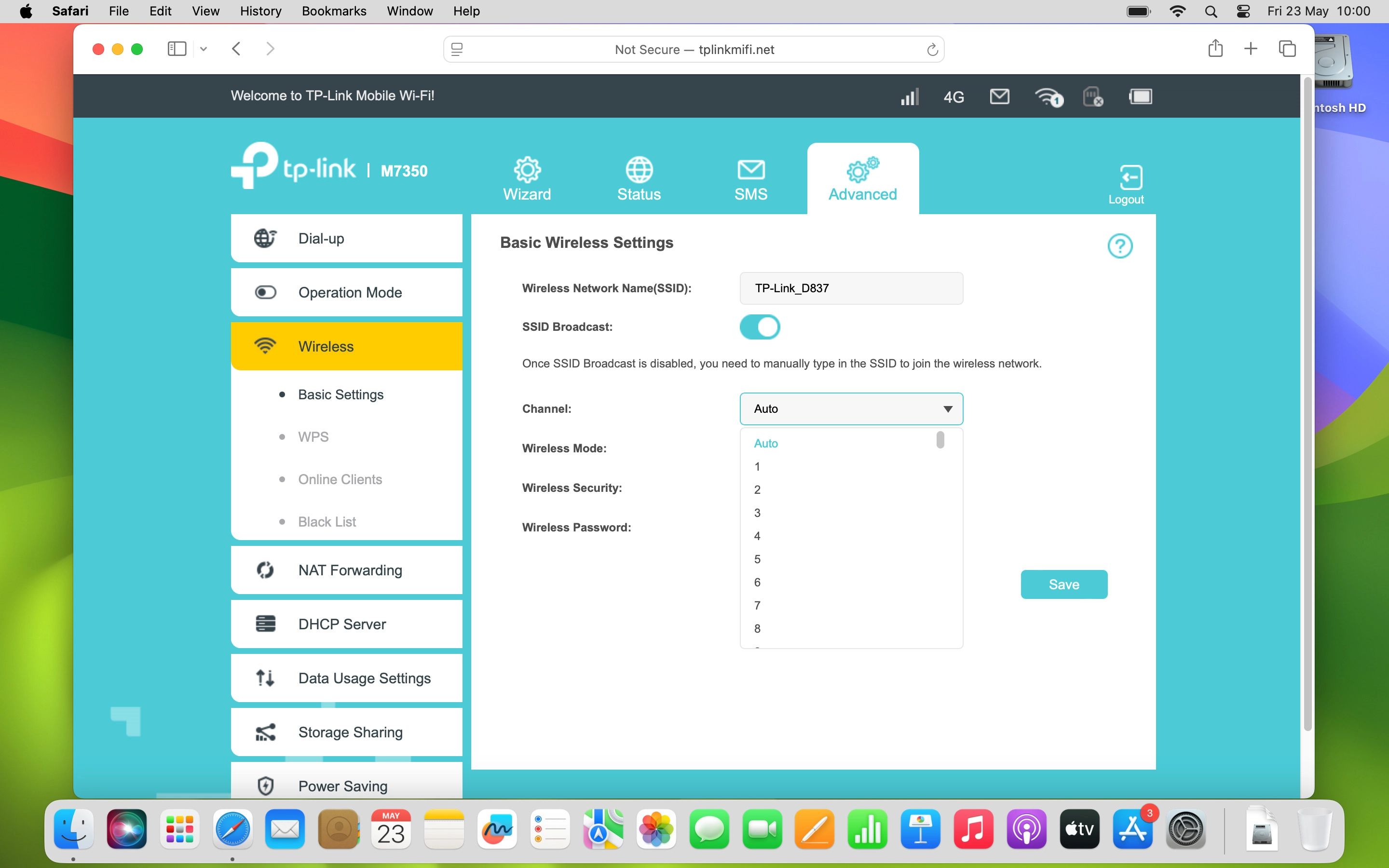 Click the required channel.