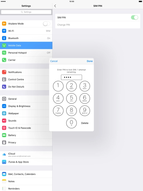 Key in your PIN and press Done. Key in your PIN and press Done.