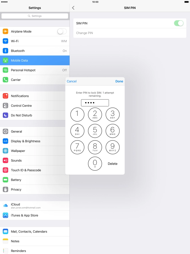 Key in your PIN and press Done. Key in your PIN and press Done.