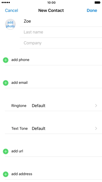 Press Last name and key in the last name.