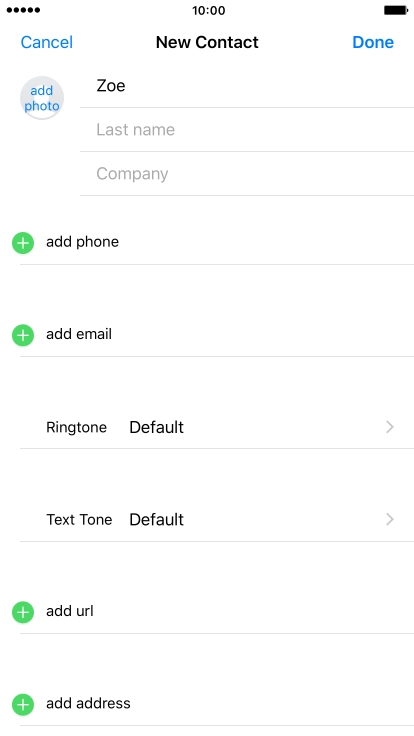 Press Last name and key in the last name.