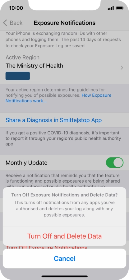 Press Turn off and Delete Data.