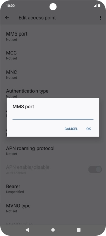 Key in 8080 and press OK.